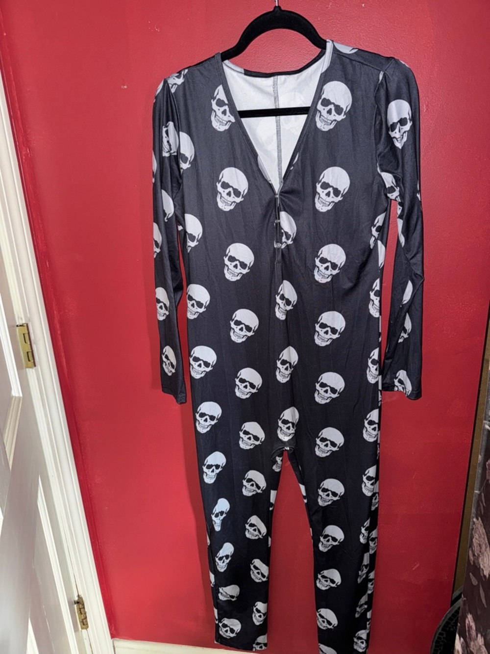 Black Skull Print Jumpsuit
